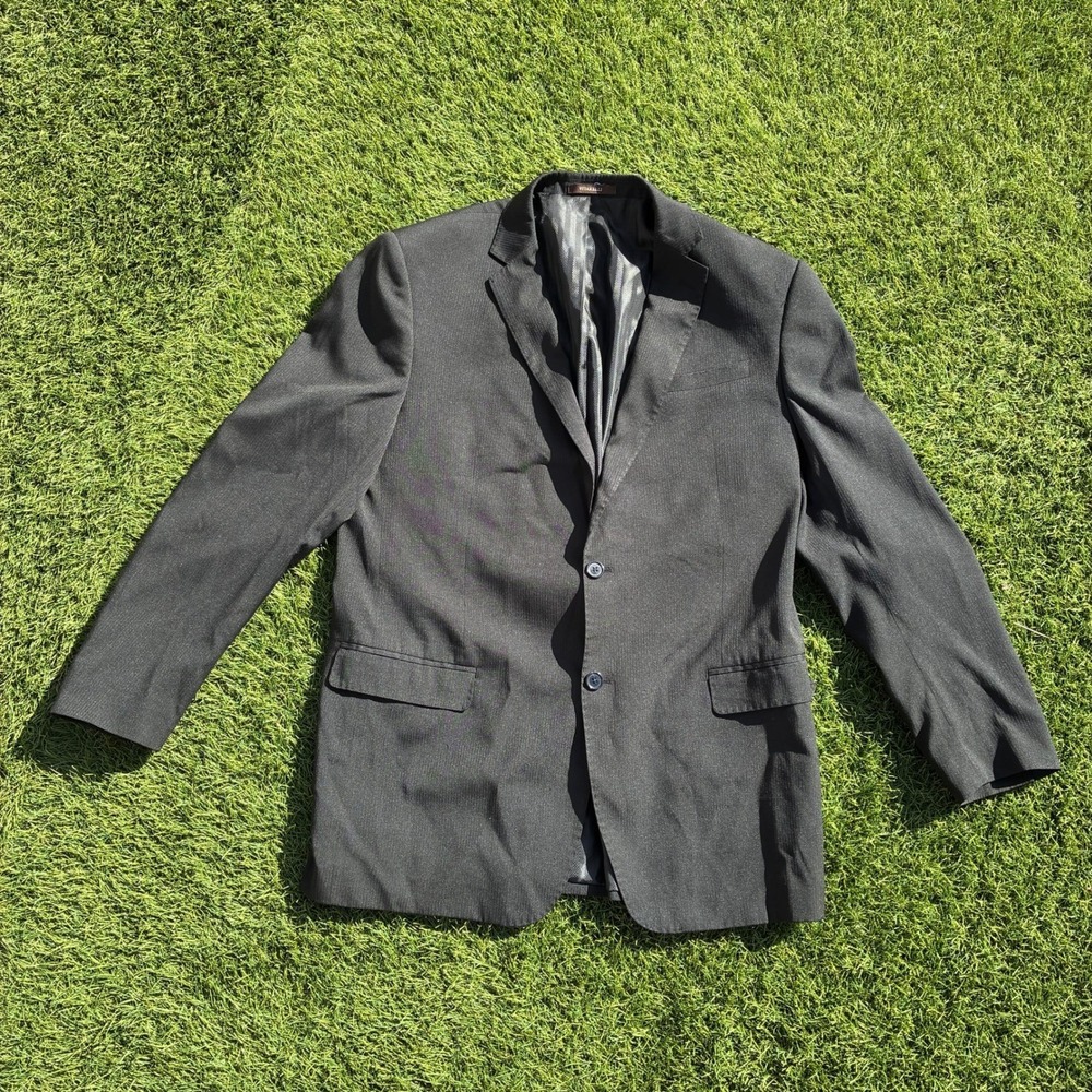 Vitarelli Italy Mens Black Suit Jacket Blazer Business Casual Size 46L 40W